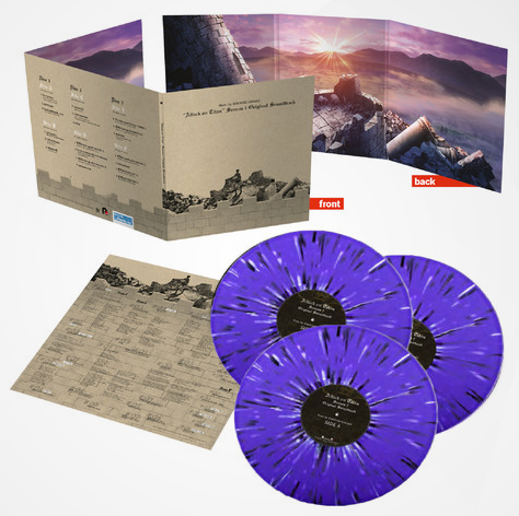 "Attack on Titan" Season 2 OST by Hiroyuki Sawano (3LP) (New Vinyl) (Purple & White Splatter wax)