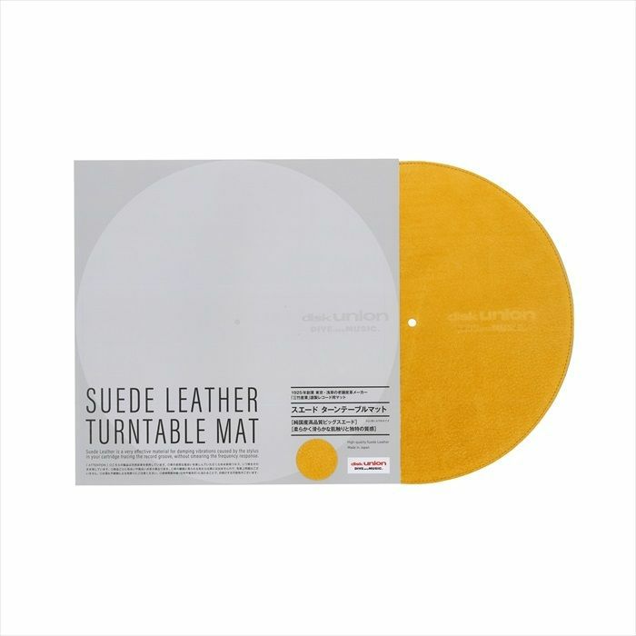 DISK UNION Suede Leather Turntable Slipmat (MUSTARD YELLOW)