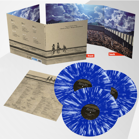 "Attack on Titan" Season 1 OST by Hiroyuki Sawano (3LP) (New Vinyl) (Blue & White Splatter Vinyl)